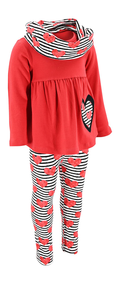 Unique Baby 3 Piece Girls Outfit with Top Legging and Scarf Toddler Girls' Clothing Sets