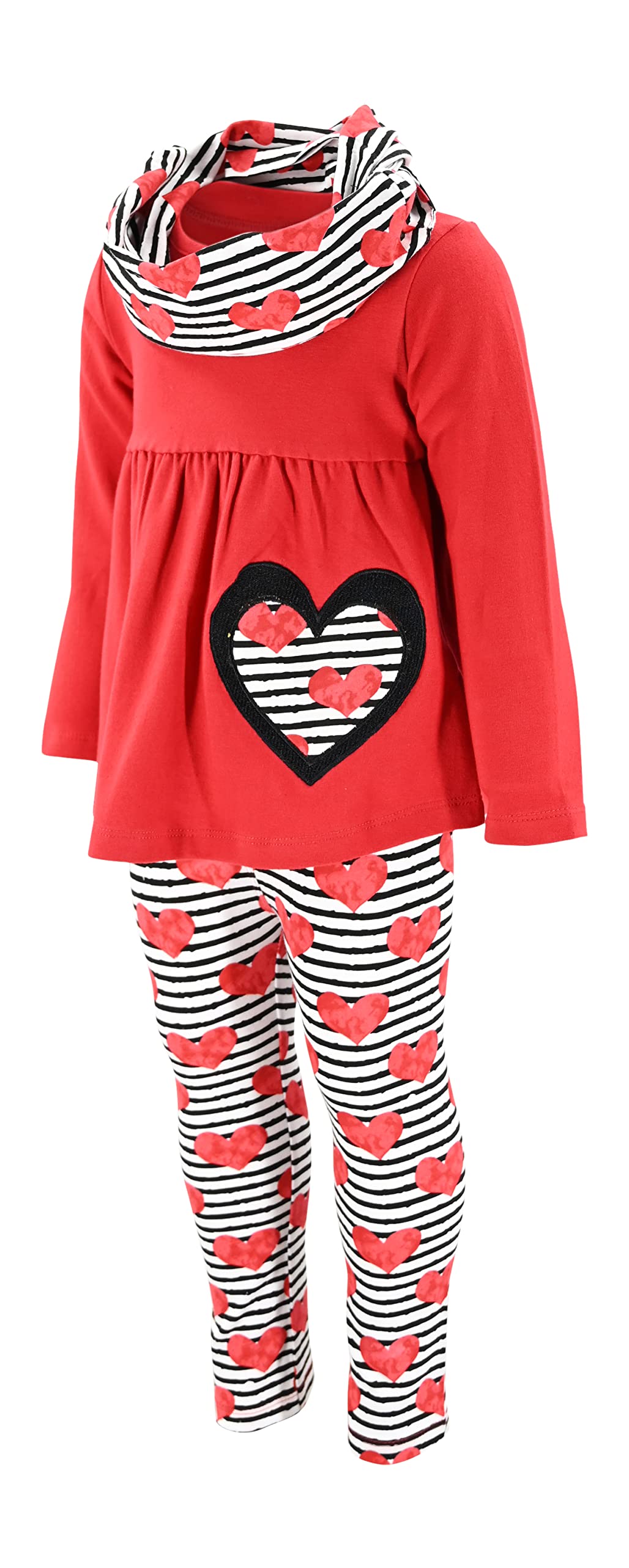 Unique Baby 3 Piece Girls Outfit with Top Legging and Scarf Toddler Girls' Clothing Sets