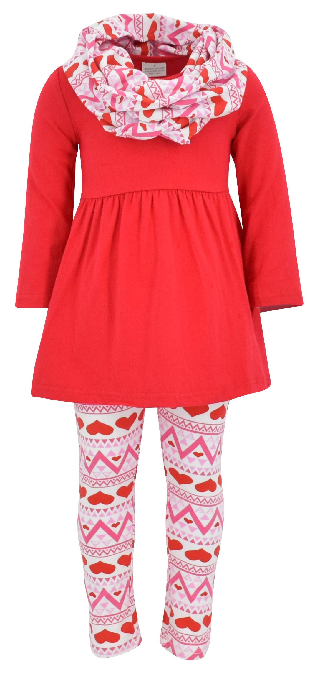 Unique Baby Girls' Clothing Sets Matching 3 Piece Outfit with Tunic Leggings and Scarf