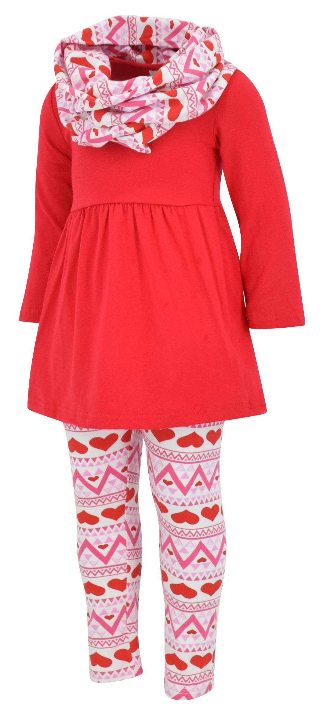 Unique Baby Girls' Clothing Sets Matching 3 Piece Outfit with Tunic Leggings and Scarf