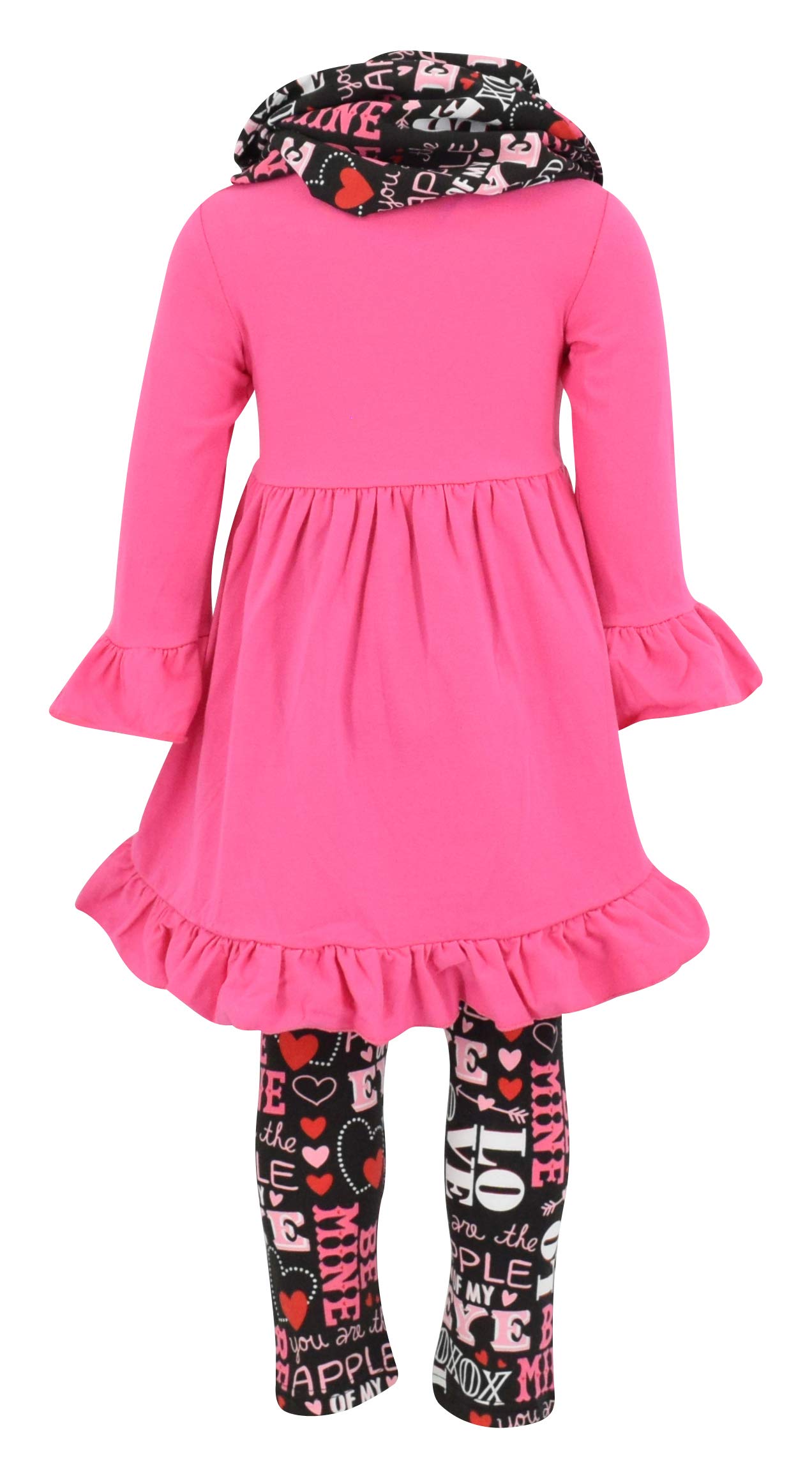 Unique Baby 3 Piece Girls Outfit with Top Legging and Scarf Toddler Girls' Clothing Sets