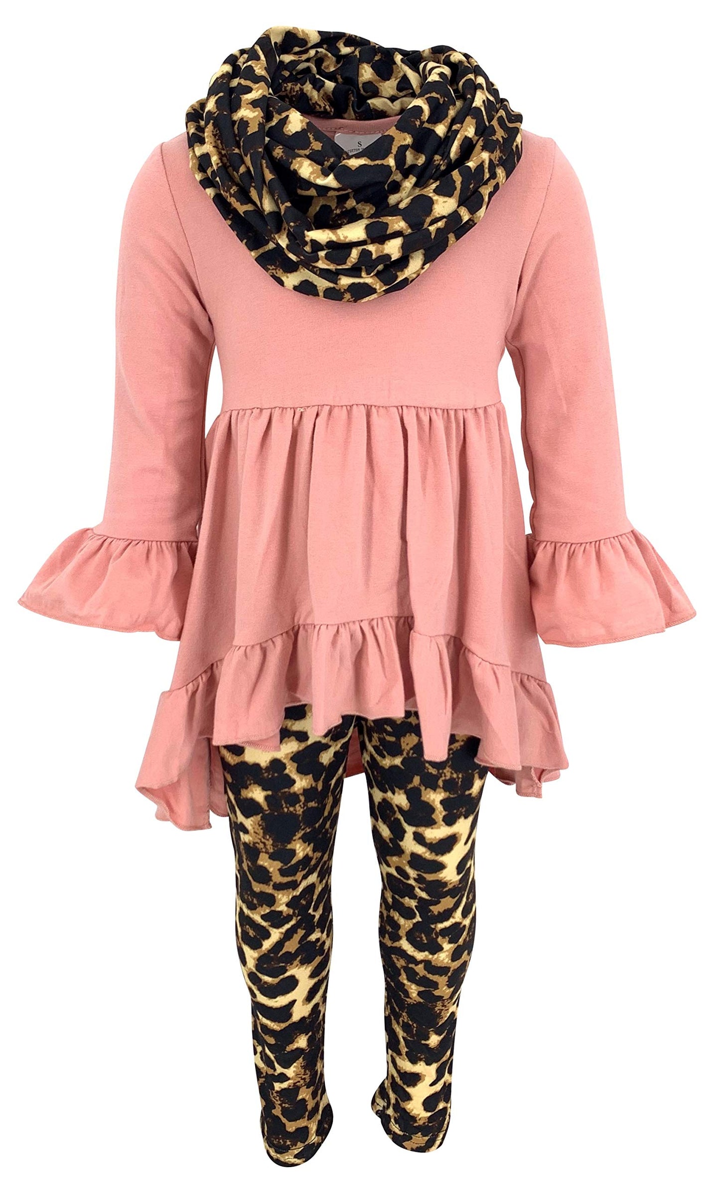 Unique Baby Girls' Clothing Sets Matching 3 Piece Outfit with Tunic Leggings and Scarf