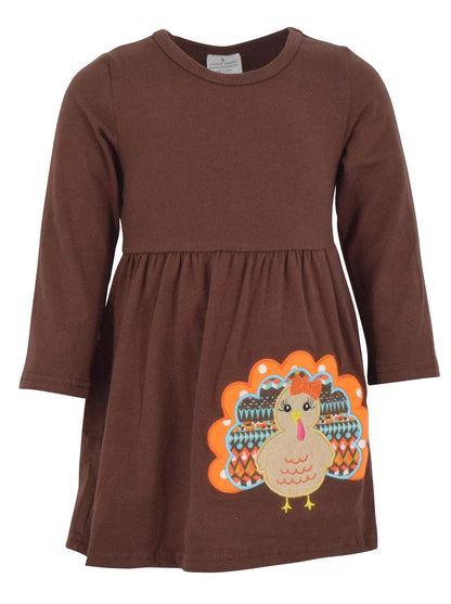 Unique Baby Toddler Girls 3 Piece Colorful Aztecan Thanksgiving Turkey Legging Set (12/6XL, Brown)