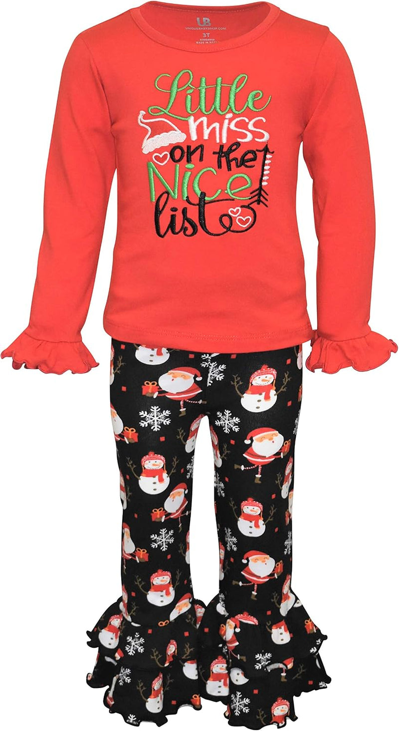 christmas black santa girls little miss nice list christmas pa b08j1sg9qm