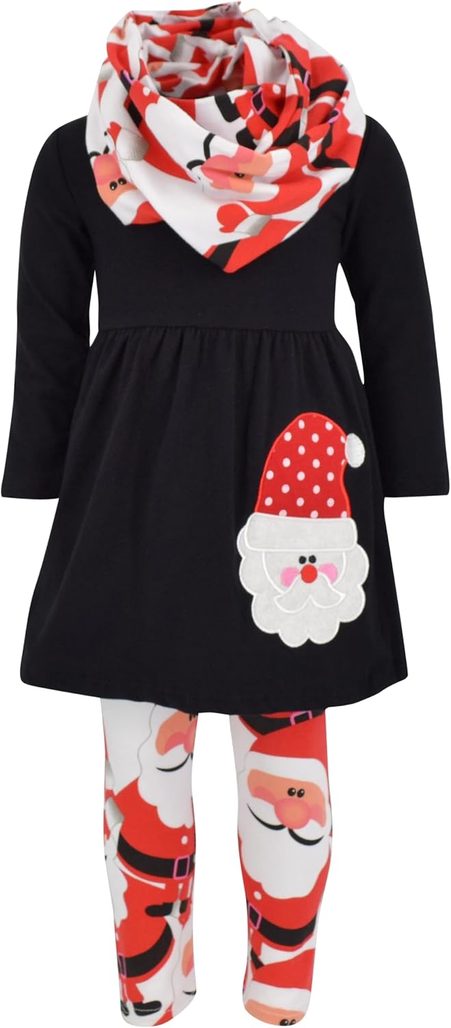christmas classic santa girls 3 piece kids toddler christmas san b01mshfpw6