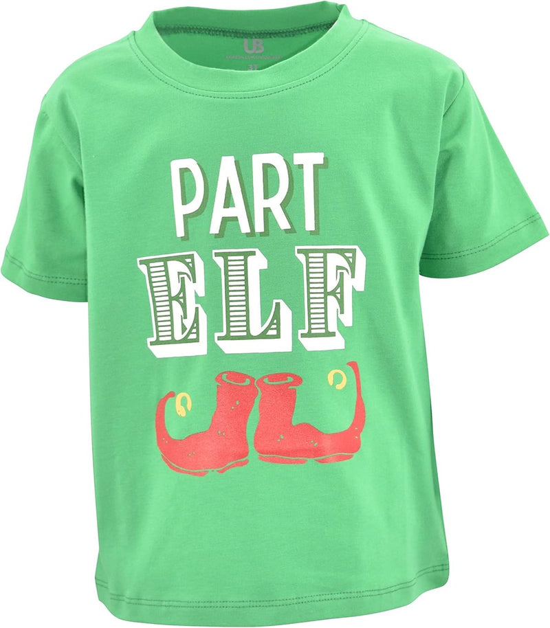 Elf Unique Baby Boys Part Elf Christmas T-Shirt (6Y, Green)