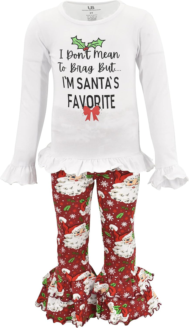 christmas favorite 2 piece girls double ruffle leggings and b09hy4dk74