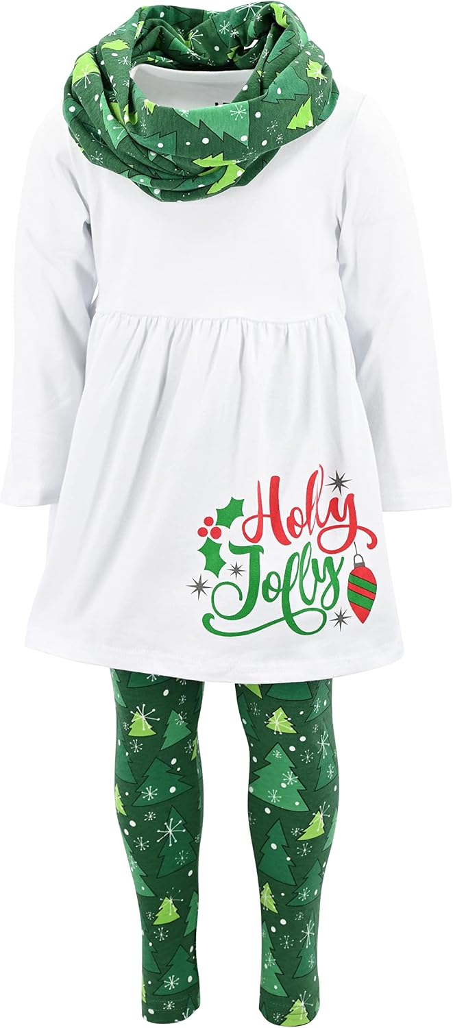 christmas holly jolly christmas girls holly jolly scarf legging set chri b0b89g6w9j