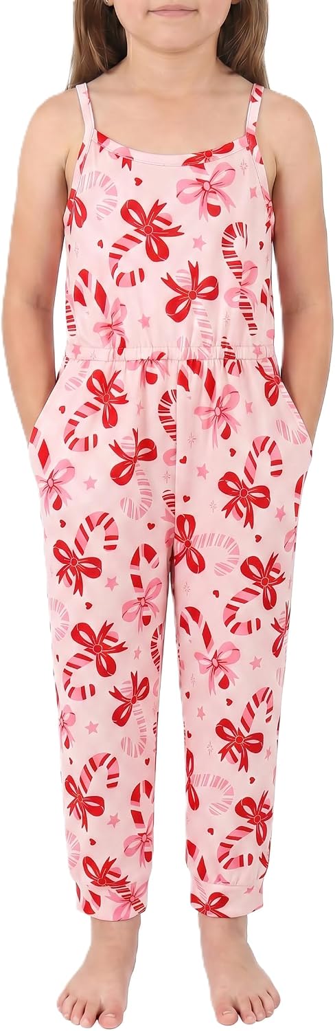 christmas pink candy canes girls christmas romper outfit girl sleev b0ffzz2m27