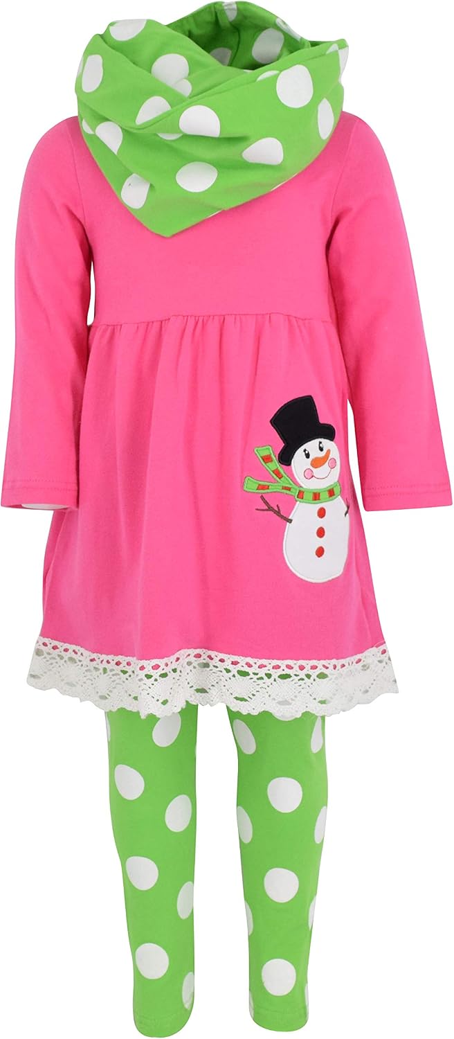 christmas pink snowman girls frosty the snowman 3 piece christm b01n40y44t