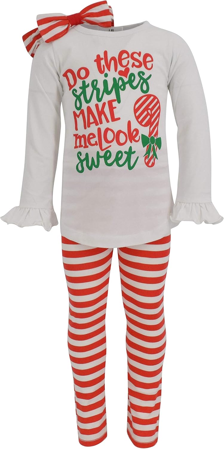 christmas red white girls candy cane christmas outfit 8 b075mrqjln