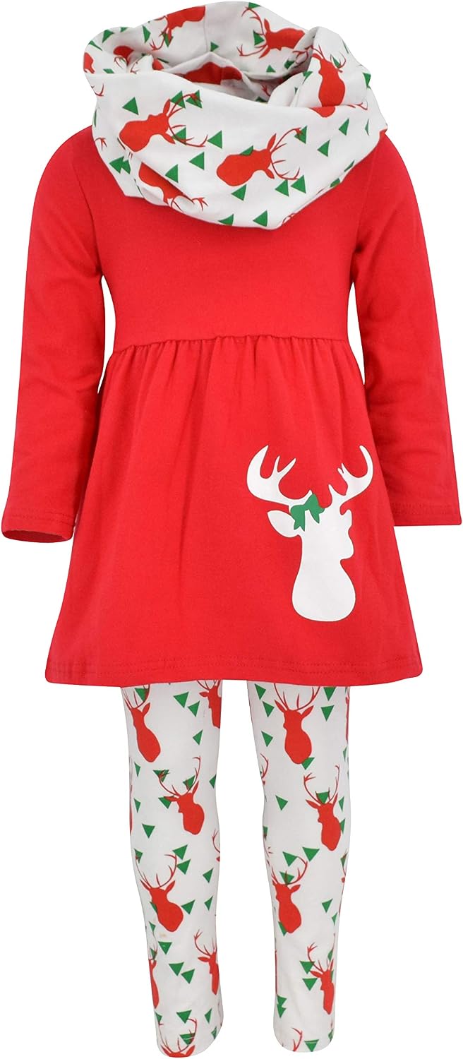 christmas red winter reindeer girls 3 piece winter colors christmas re b01nb97qne