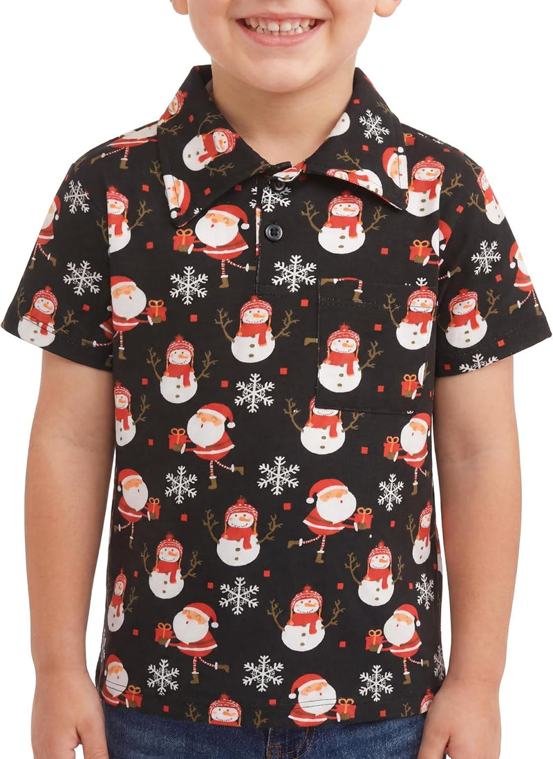 Santa Unique Baby Boys Christmas Santa Collared Polo T Shirt (8, Santa)