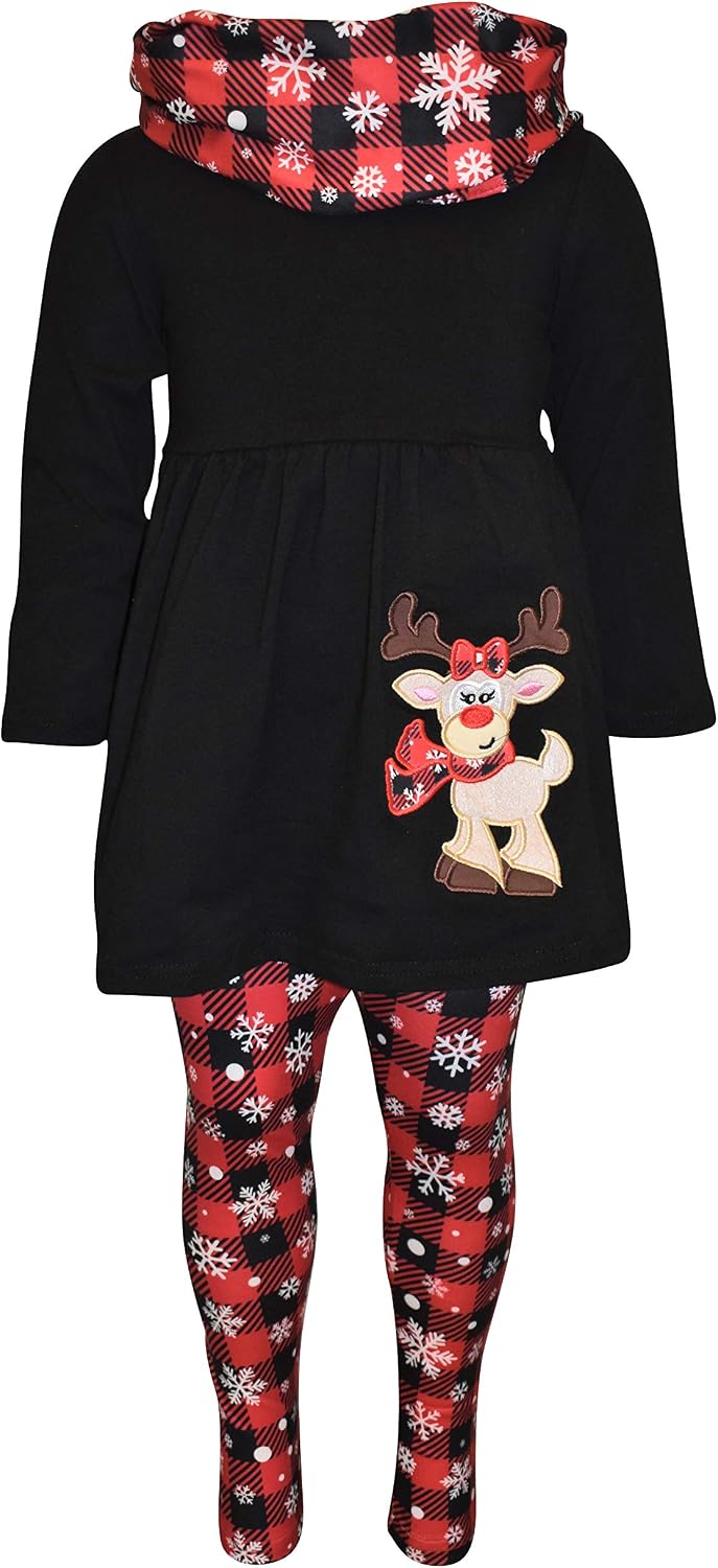 christmas snow deer girls snowflake reindeer 3pc scarf and l b08l4c2xwp