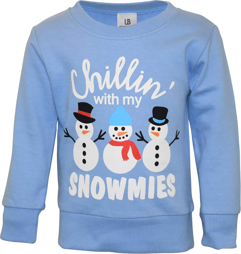 christmas snowmies blue boys long sleeve pull over sweatshirt ch b08j1nmh5g