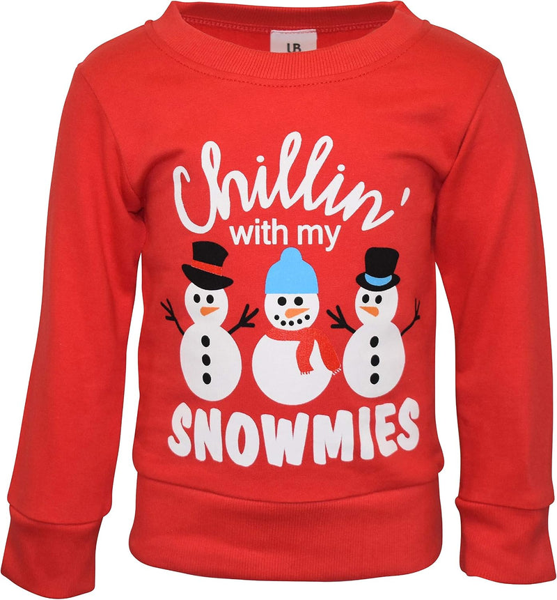 christmas snowmies red boys long sleeve pull over sweatshirt ch b08j1qgf9v