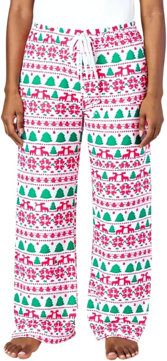 White Tree Unique Baby Mens White Christmas Sweater Pajama Pants (XLr, White)