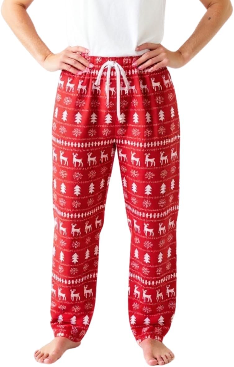 Winter Print Adult Matching Family Christmas Winter Print Pajama PJ pants Mommy and Me (M)