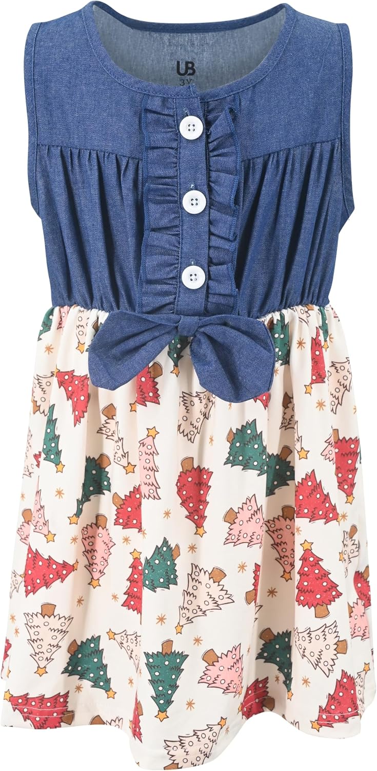 christmas winter woods girls sleeveless christmas dress outfit b0fg11qz4b