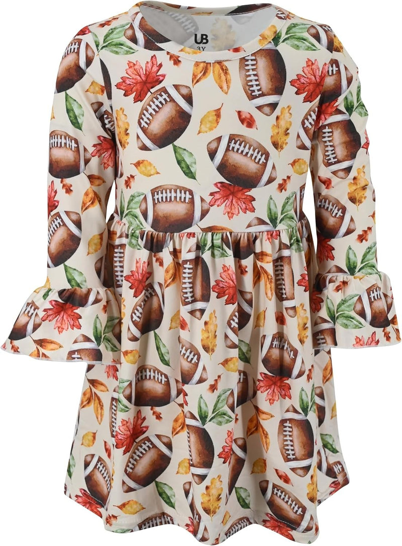 Fall Football Unique Baby Girls Fall Football Team Dress Outfit for Girl Toddler and Kid Dresses (8Y, Fall Football)