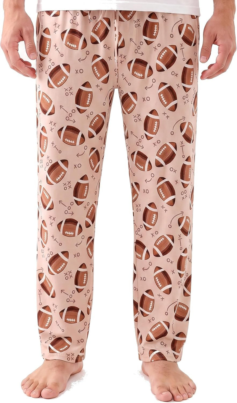 Fall Football Unique Baby Womens Football Pajama Pants Soft Lounge Drawstring Fall Football Print Game Day Sunday Tailga