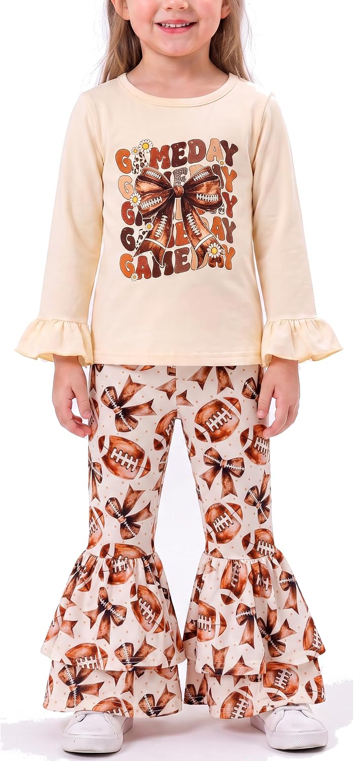 football football charm girls 2 piece football outfit set long s b0gylvvhcg