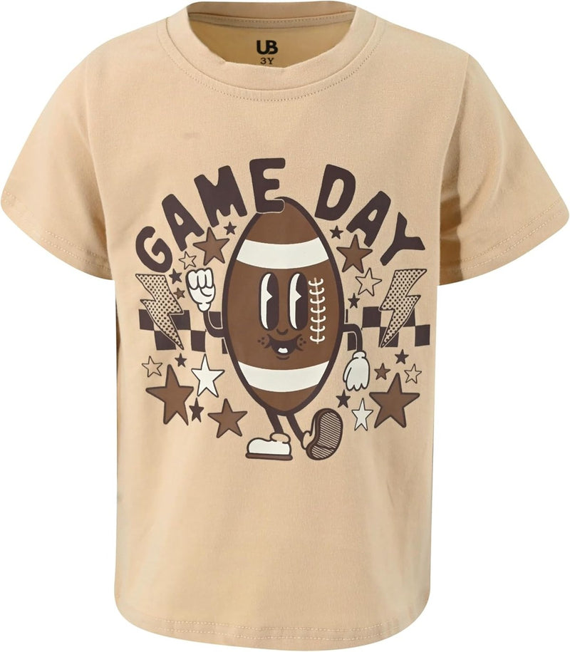 Game Day Unique Baby Boys Short Sleeve Fall Football T Shirt for Toddler and Kids (18M, Game Day)