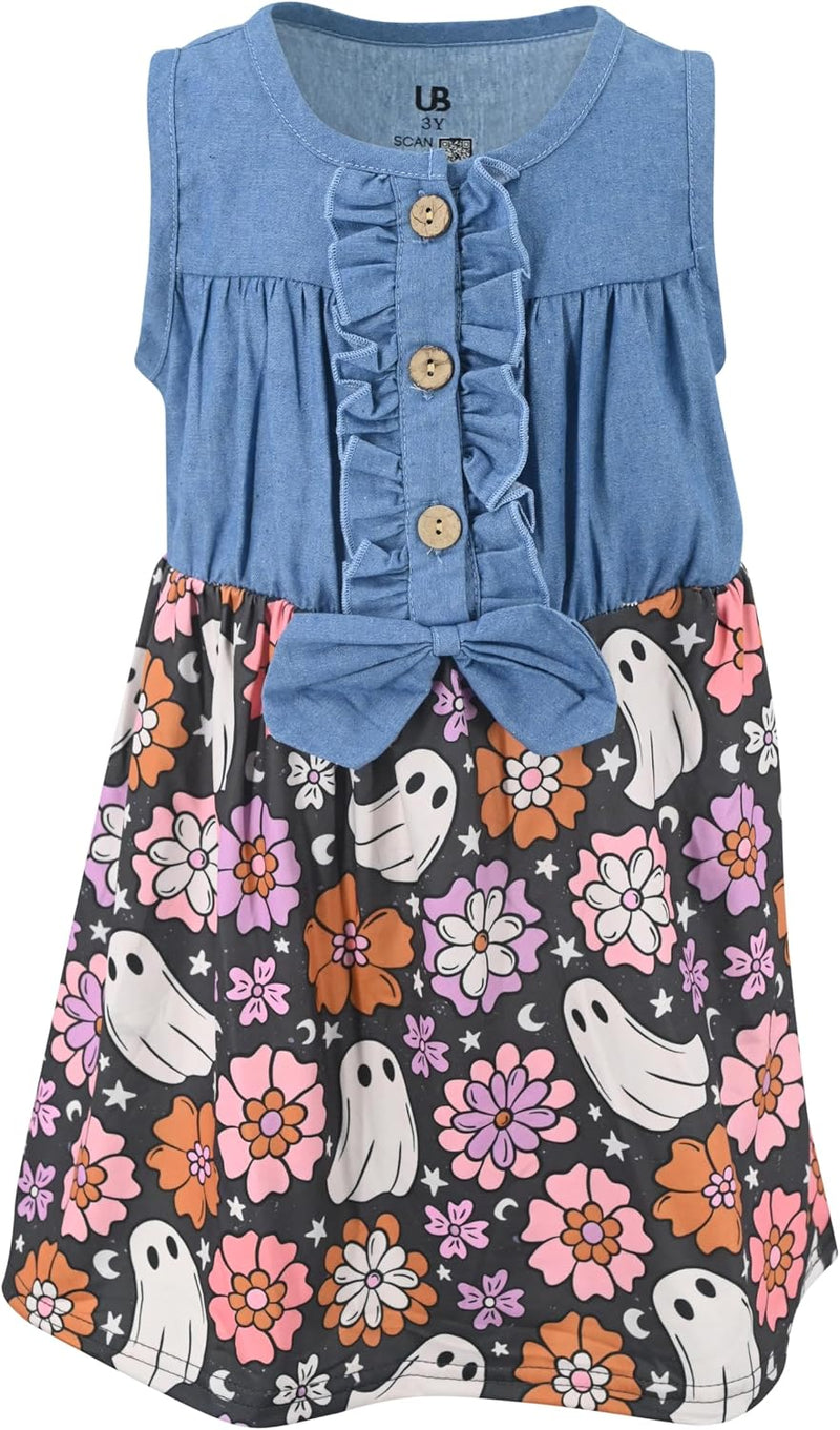 halloween floral ghost girls sleeveless ghost halloween dress o b0f9x2jdw5
