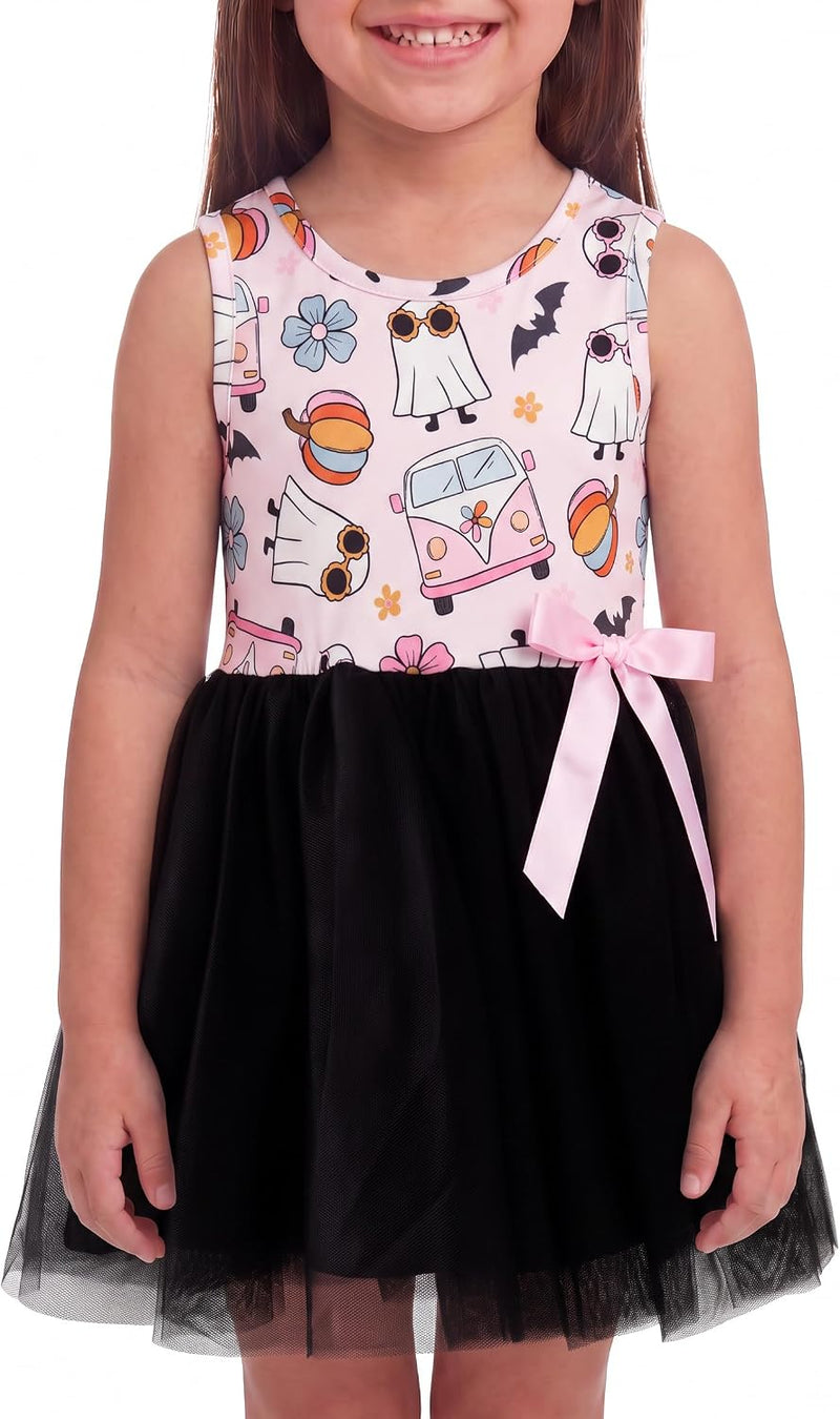 halloween ghost retro girls fall tutu dress outfit sleeveless b0fhg834ky