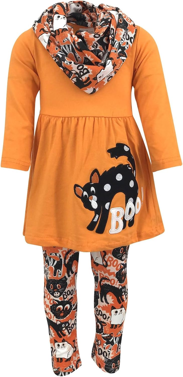 halloween orange cat girls toddler 3 piece halloween black ca b01k6td53i