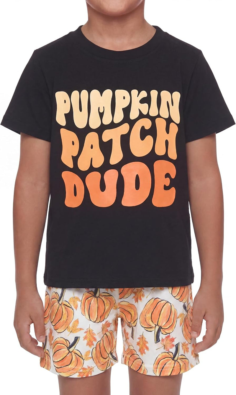 halloween pumpkin dude boys 2 piece fall halloween shirt and sh b0f9x45lsv