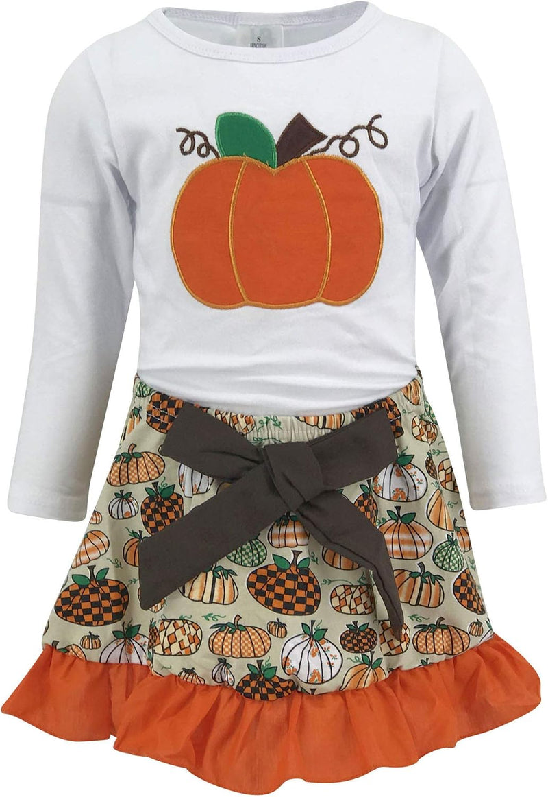 halloween pumpkin girls 2 piece pumpkin skirt halloween th b01lws72ow