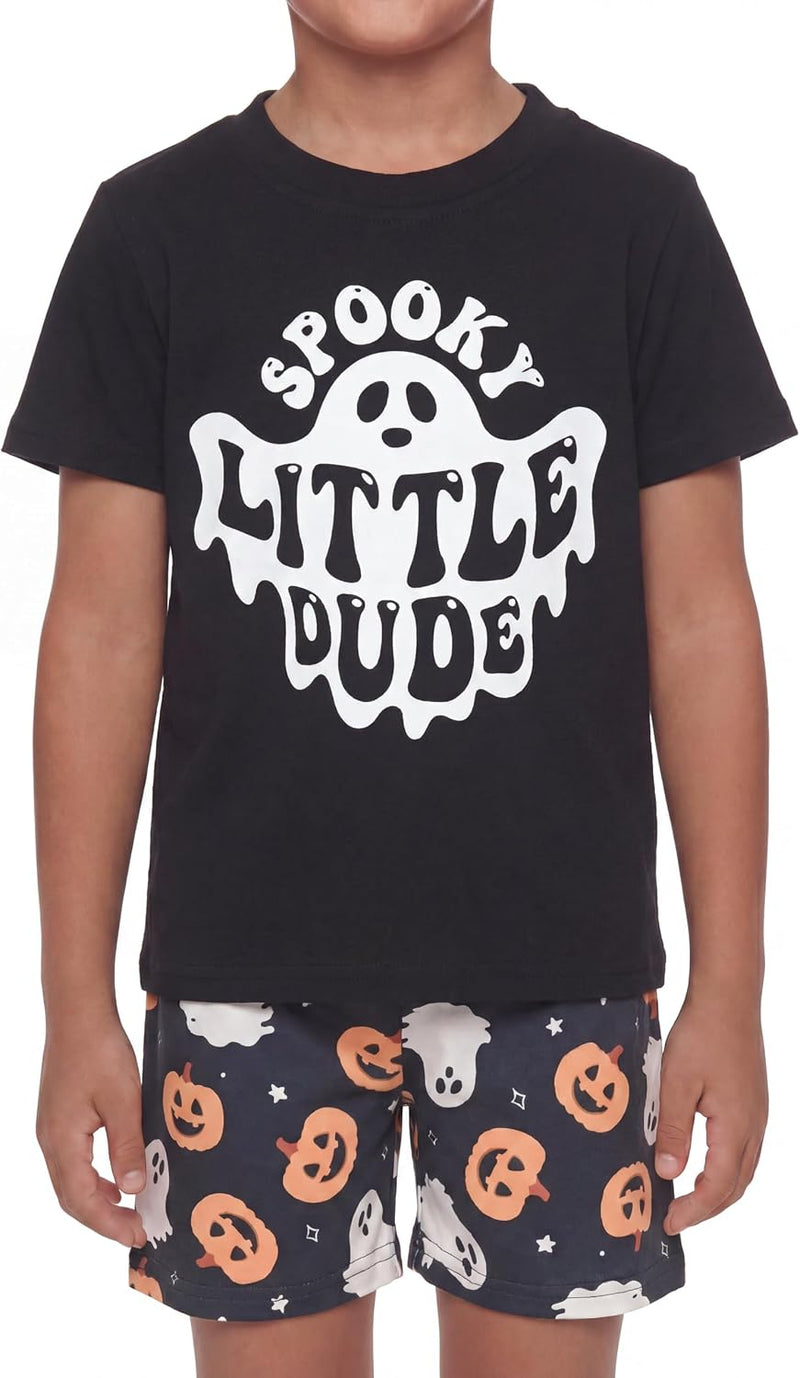 halloween spooky dude boys 2 piece halloween shirt and shorts b0f9x1144q