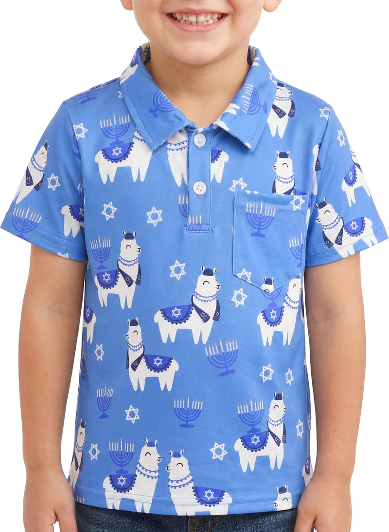 hanukkah llamakah boys llama menorah hanukkah polo shirt f b0fck141t4