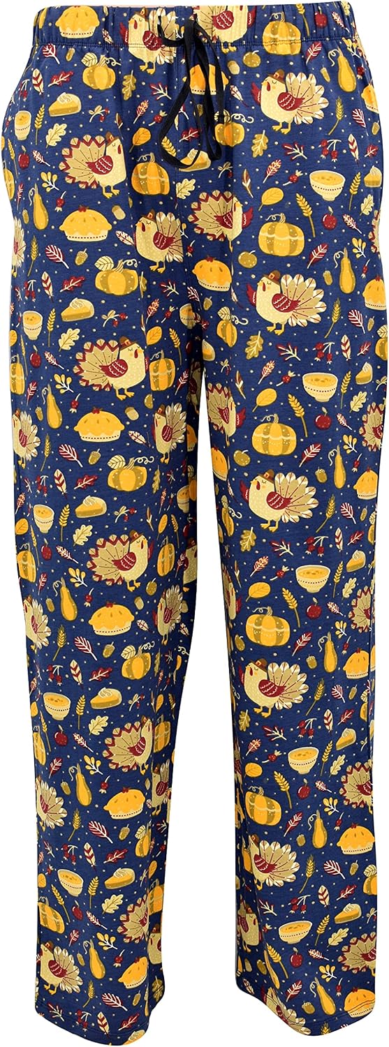 matching blue turkey adult thanksgiving pumpkin turkey pajama b09fjg6hdp