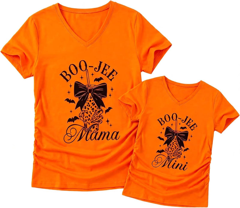 matching boo jee mama womens halloween t shirt short sleeve v b0gymft7xj