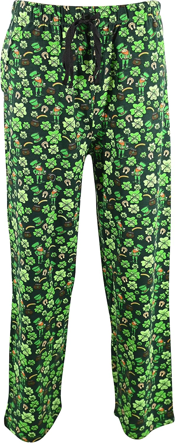 matching clover field adult st patricks day clover pajama pant b09pmps2n1