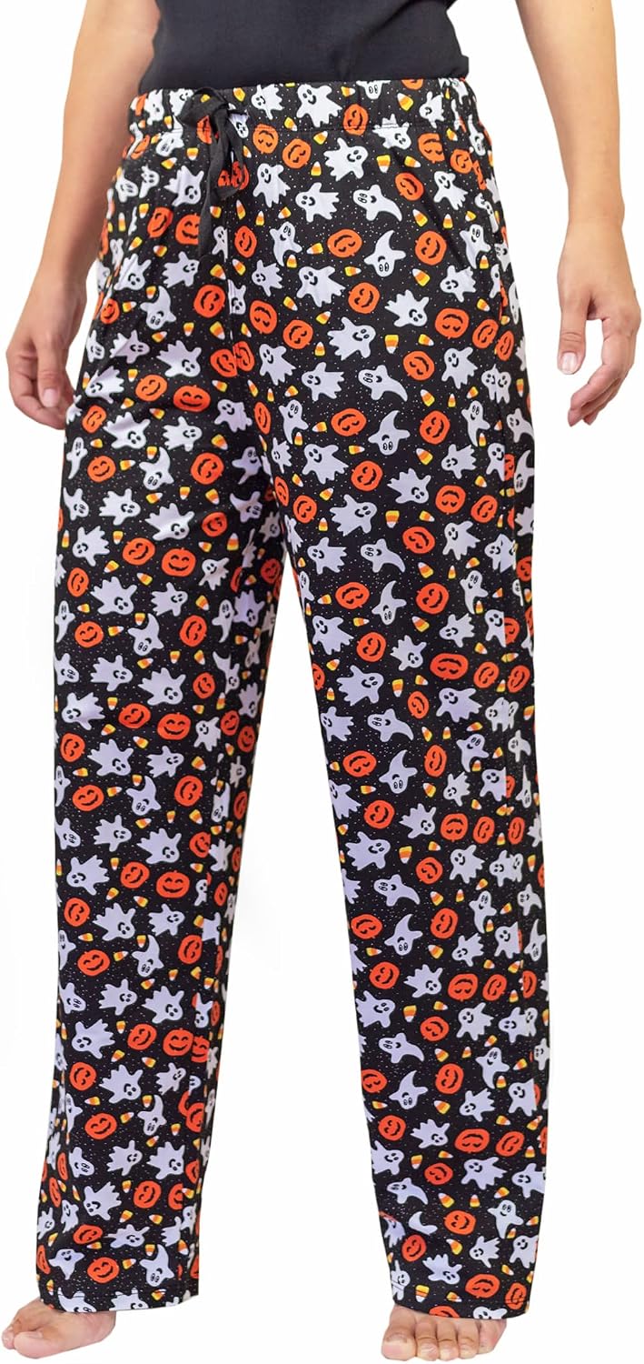 matching happy halloween adult matching ghost pumpkin pajama pant b0b41mtlv1