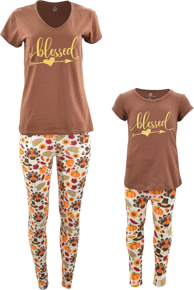 matching pilgrim print womens mommy and me thanksgiving legging b09fjf8pyl