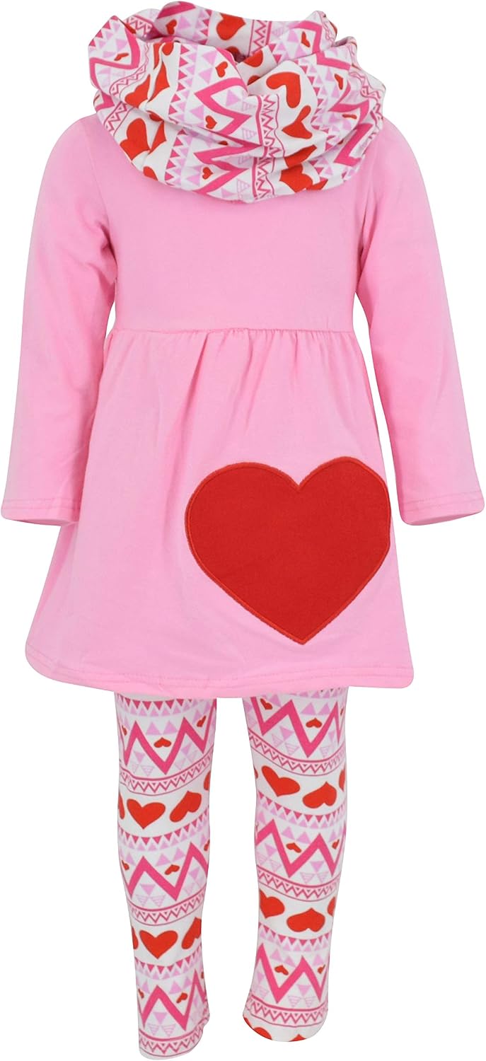 matching pink hearts girls toddler 3 piece valentines day mat b09d2jcjq9