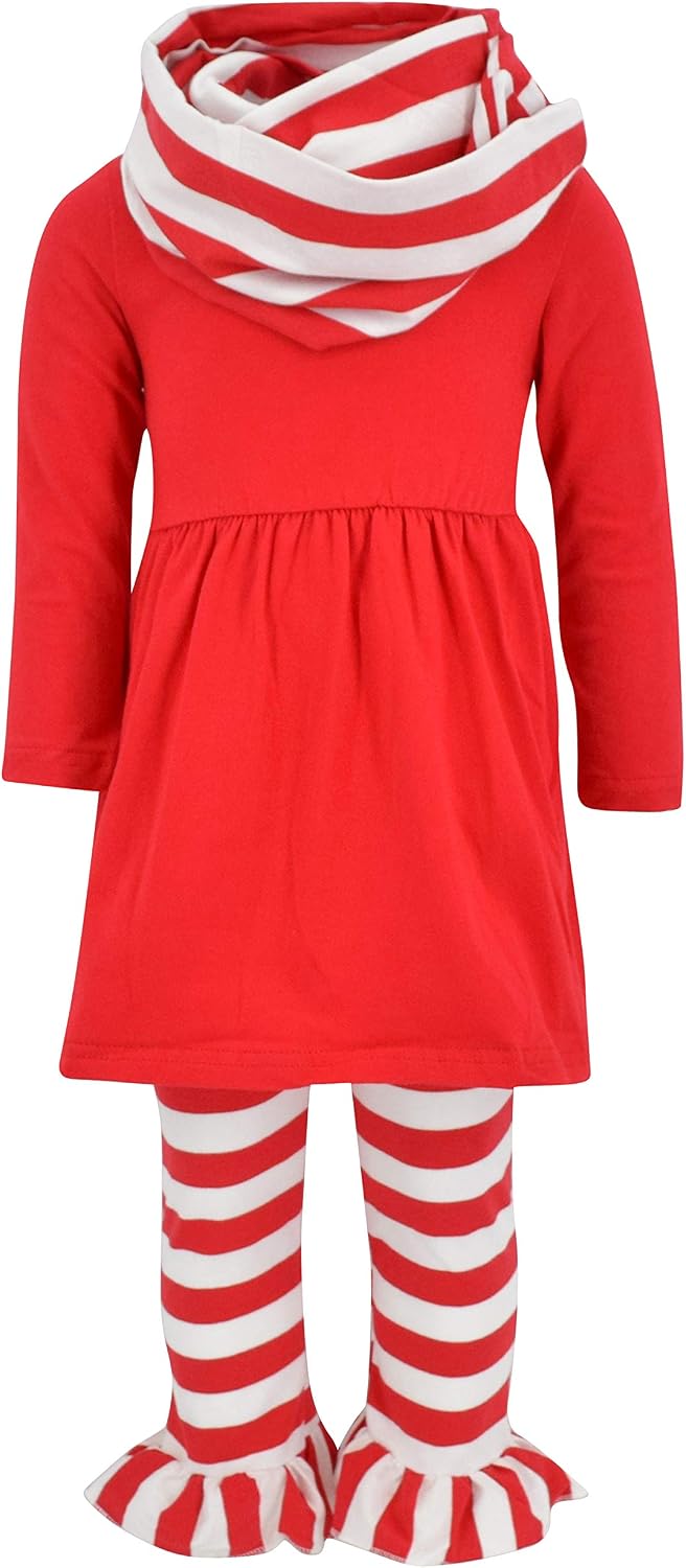 matching red striped girls 3 piece matching striped christmas b096mxcgh1