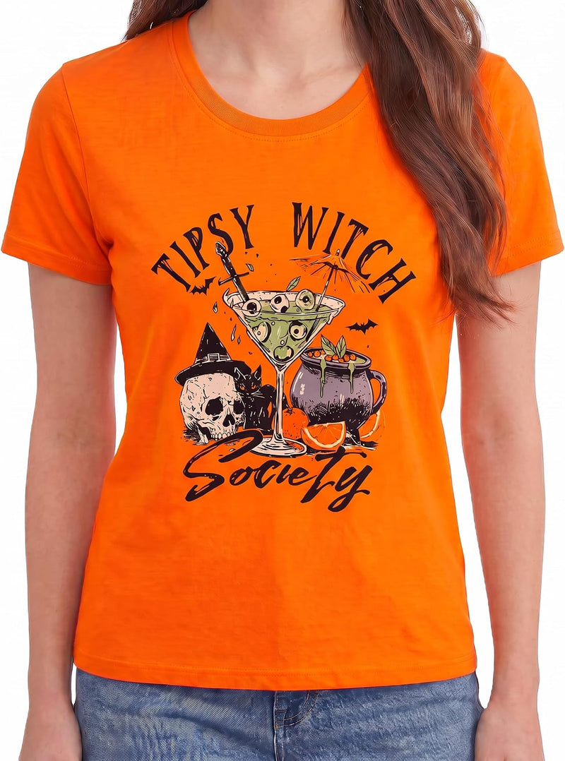 matching tipsy witch society womens halloween t shirt short sleeve ti b0gymkg7v3
