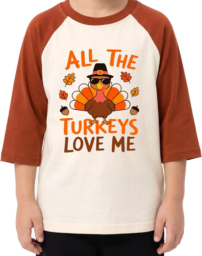 thanksgiving all the turkeys love me boys thanksgiving raglan t shirt all the b0h4d4cxgr