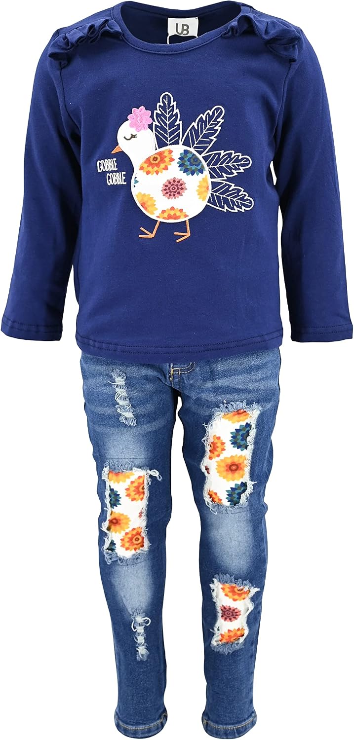thanksgiving blue girls thanksgiving dinner outfit 2pc den b08df78d18