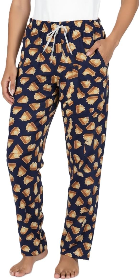 Blue Matching Family Pumpkin Pie Pajama Pants (Adult XXXS, Pie)