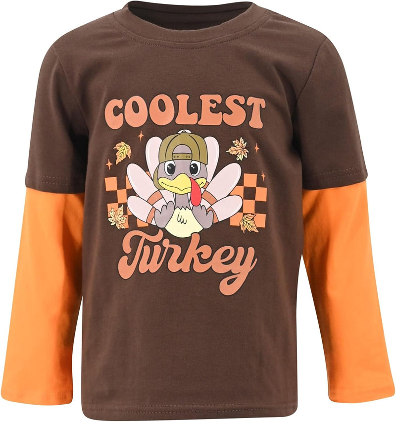 thanksgiving coolest turkey boys coolest turkey long sleeve raglan t b0dc6nhfyd