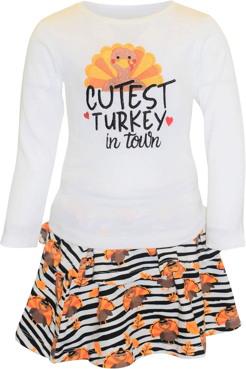 thanksgiving cutest turkey girls cutest turkey in town 2pc skirt se b08gld4y6x