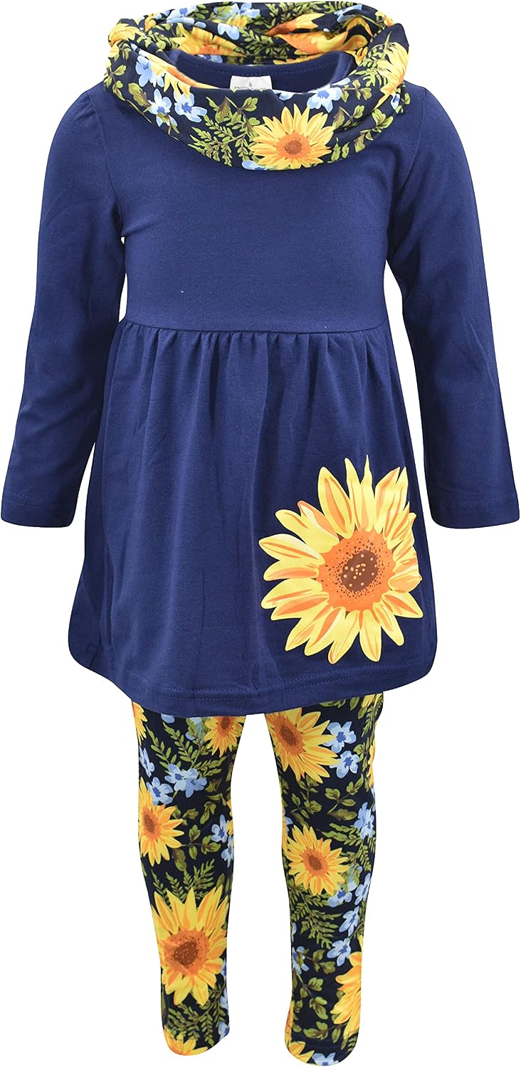 thanksgiving daisy toddler girls daisy fall 3pc legging set b098zt2npt