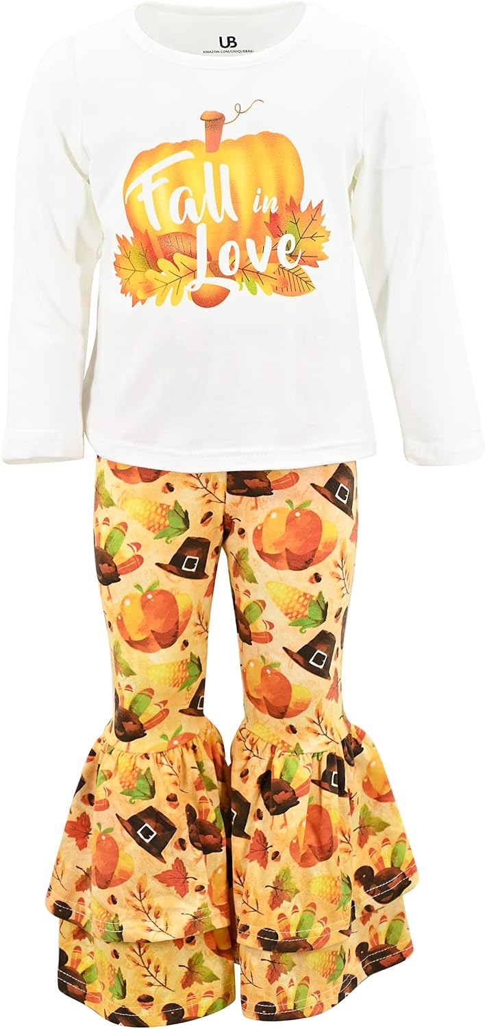 thanksgiving fall love girls 2 piece ruffled fall love thanksgi b0b3jw8xwz