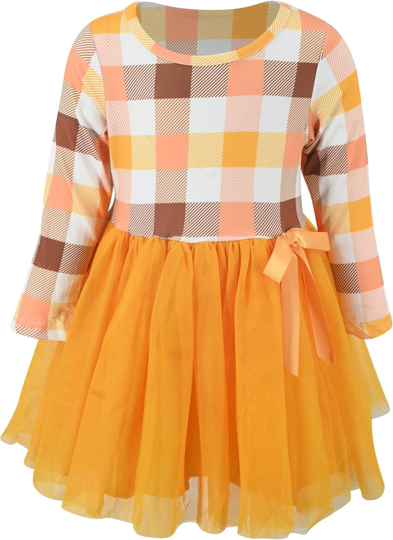 thanksgiving fall plaid girls long sleeve fall thanksgiving tutu b0fcm5zwtl